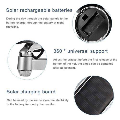 Solar Powered Dummy Camera with Motion Activated Flashing LED  Safety Technology   